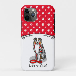 Laten we beginnen! Australian Shepherd (blauwe mer iPhone 11 Pro Hoesje