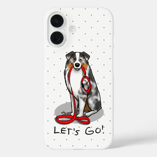 Laten we beginnen! Australian Shepherd (blauwe mer Case-Mate iPhone Case (Achterkant)