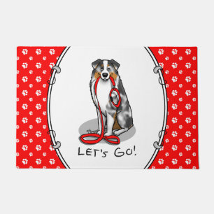 Laten we beginnen! Australian Shepherd (blauwe mer Deurmat