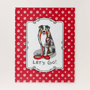 Laten we beginnen! Australian Shepherd (blauwe mer Legpuzzel
