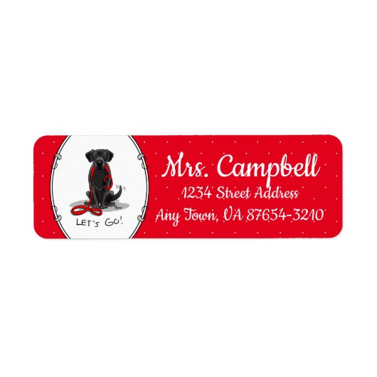 Laten we beginnen! Black Labrador Retriever - Cute Etiket (Voorkant)