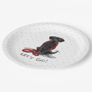 Laten we beginnen! Black Labrador Retriever - Cute Papieren Bordje