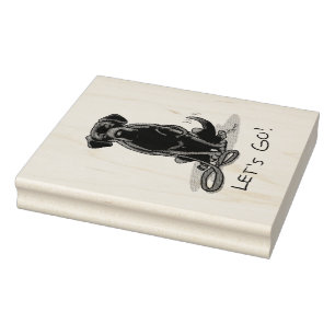 Laten we beginnen! Black Labrador Retriever - Cute Rubberstempel