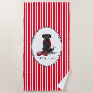Laten we beginnen! Black Labrador Retriever - Cute Strandlaken