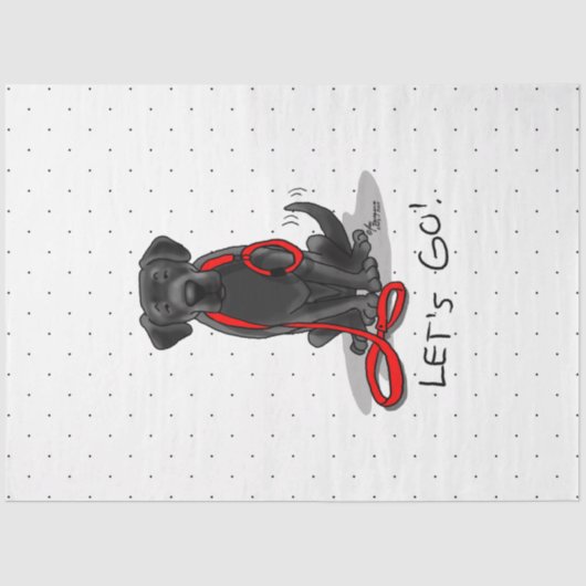 Laten we beginnen! Black Labrador Retriever - Cute Tissuepapier (Voorkant)