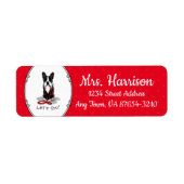 Laten we beginnen! Boston Terrier (zwart) Funny do Etiket (Voorkant)