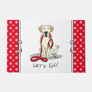Laten we beginnen! Gele labrador Retriever - Cute Deurmat
