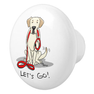 Laten we beginnen! Gele labrador Retriever - Cute Keramische Knop