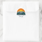 Laten we beginnen! Leuke Retro RV Ronde Sticker (Tas)