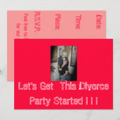 Laten we beginnen met deze Divorce Party... Kaart (Voorkant / Achterkant)