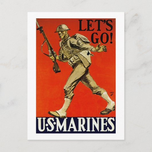 Laten we beginnen! ~ US Marines Briefkaart (Voorkant)