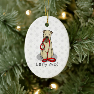 Laten we beginnen! Walk Wheaten Terrier Dog (piepe Keramisch Ornament