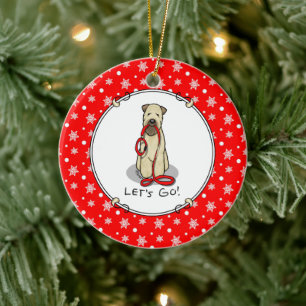Laten we beginnen! Walk Wheaten Terrier Dog (piepe Keramisch Ornament