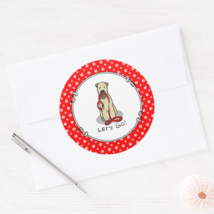Laten we beginnen! Walk Wheaten Terrier Dog (piepe Ronde Sticker