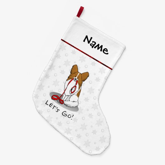 Laten we beginnen! (wandelen) Papillon (wit en roo Grote Kerstsok (Voorkant (Hangend))