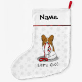 Laten we beginnen! (wandelen) Papillon (wit en roo Grote Kerstsok (Achterkant)