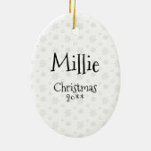 Laten we beginnen! (wandelen) Papillon (wit en roo Keramisch Ornament (Achterkant)