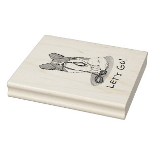 Laten we beginnen! (wandelen) Papillon (wit en roo Rubberstempel