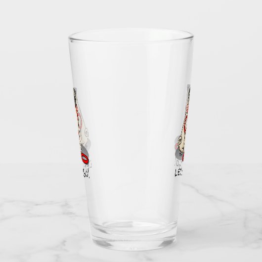 Laten we beginnen! (wandelen) Pug Dog (lichte mug) Glas (Rechts)