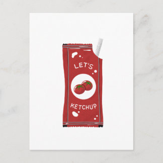 Laten we bijpraten Lets Ketchup Groet Briefkaart