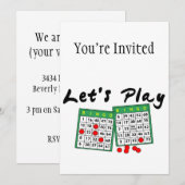 Laten we Bingo spelen Kaart (Voorkant / Achterkant)