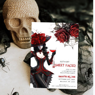 Laten we Blad Gezicht Bloemen Volwassen Halloween  Kaart