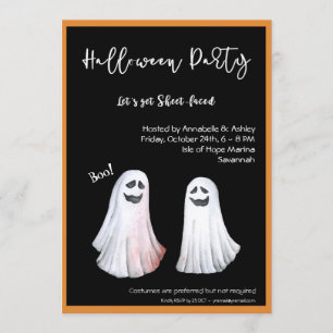 Laten we bladervlakken maken, een halloween party kaart