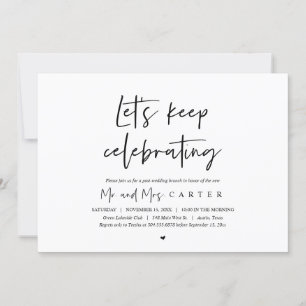 Laten we blijven vieren, na de bruiloft brunch kaart