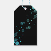 Laten we Blue Bokeh Gradient Black Verjaardag vier Cadeaulabel (Achterkant)