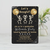 Laten we Boogie! Black & Gold Disco Halloween fees Kaart (Staand voorkant)