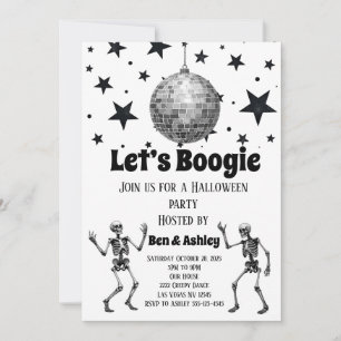 Laten we Boogie Dance Disco Ball Halloween Party Kaart