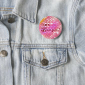 Laten we Boogie! Disco ball Ronde Button 5,7 Cm (In situ)
