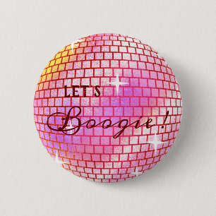 Laten we Boogie! Disco ball Ronde Button 5,7 Cm