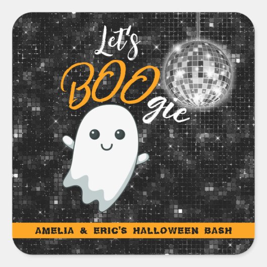 Laten we BOOgie Disco Halloween Vierkante Sticker (Voorkant)