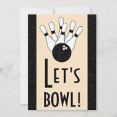 Laten we Bowl Birthday Party Invitation Kaart (Voorkant)
