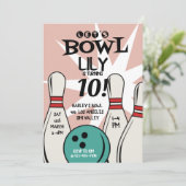 Laten we Bowl, Bowling Birthday, een paar plezier  Kaart (Staand voorkant)