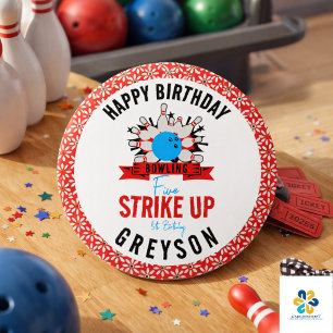 Laten we bowlen! Leuk kinderfeestje 5e verjaardag Ronde Button 7,6 Cm