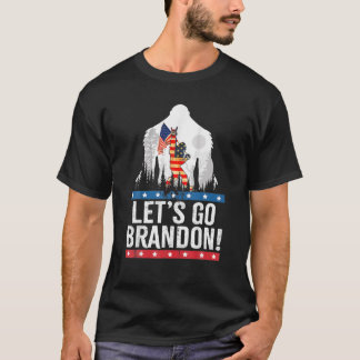 Laten we Brandon Bigfoot Amerikaanse vlag gaan voe T-shirt