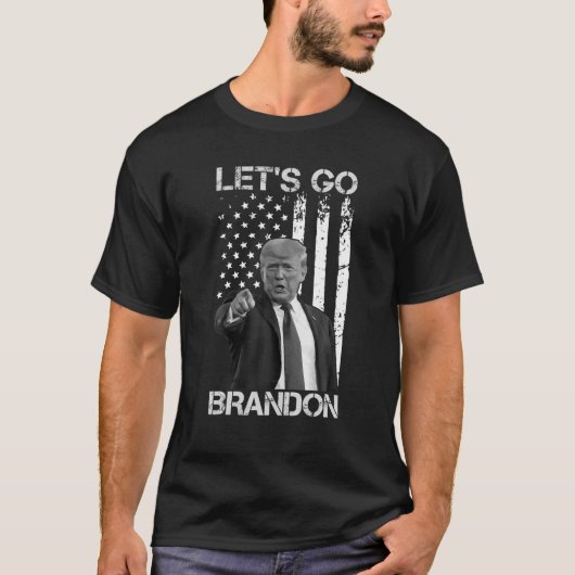 Laten we Brandon Branson Trump en Amerika vlaggen. T-shirt (Voorkant)