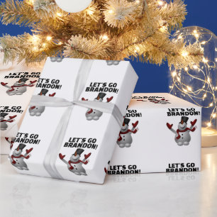 LATEN WE BRANDON CHRISTMAS SNOWMAN GAAN. CADEAUPAPIER