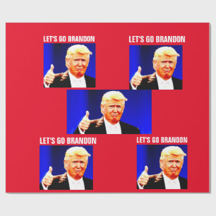 LATEN WE BRANDON CHRISTMAS TRUMP Wrapping Paper GA Cadeaupapier