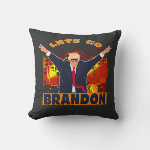 Laten we Brandon Funny Anti-Biden Trump Politiek Kussen