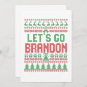 Laten we Brandon Funny Ugly kerstSweater gaan Bedankkaart (Voorkant / Achterkant)