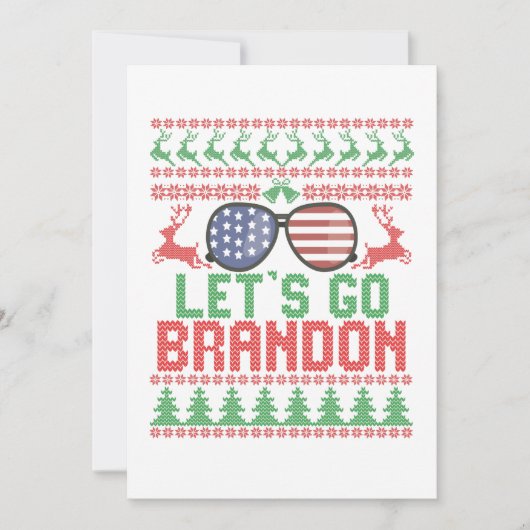 Laten we Brandon Funny Ugly kerstSweater gaan Bedankkaart (Voorkant)