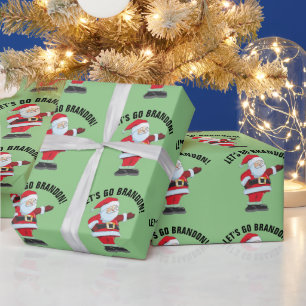 LATEN WE BRANDON GAAN! FUNNY CHRISTMAS SANTA CADEAUPAPIER