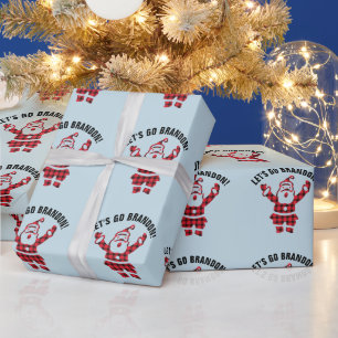 LATEN WE BRANDON GAAN! FUNNY CHRISTMAS SANTA WRAPP CADEAUPAPIER