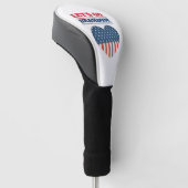 "Laten we Brandon gaan!" Heart American Flag Golfheadcover (Schuin)