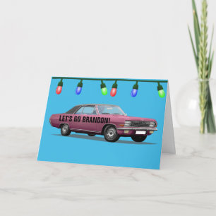 LATEN WE BRANDON GAAN! KLASSIEKE AUTO CHRISTMASCAR KAART
