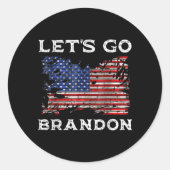 Laten we Brandon gaan Ronde Sticker (Voorkant)
