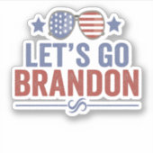 Laten we Brandon Patriotic American Sunglazen gaan Sticker (Voorkant)